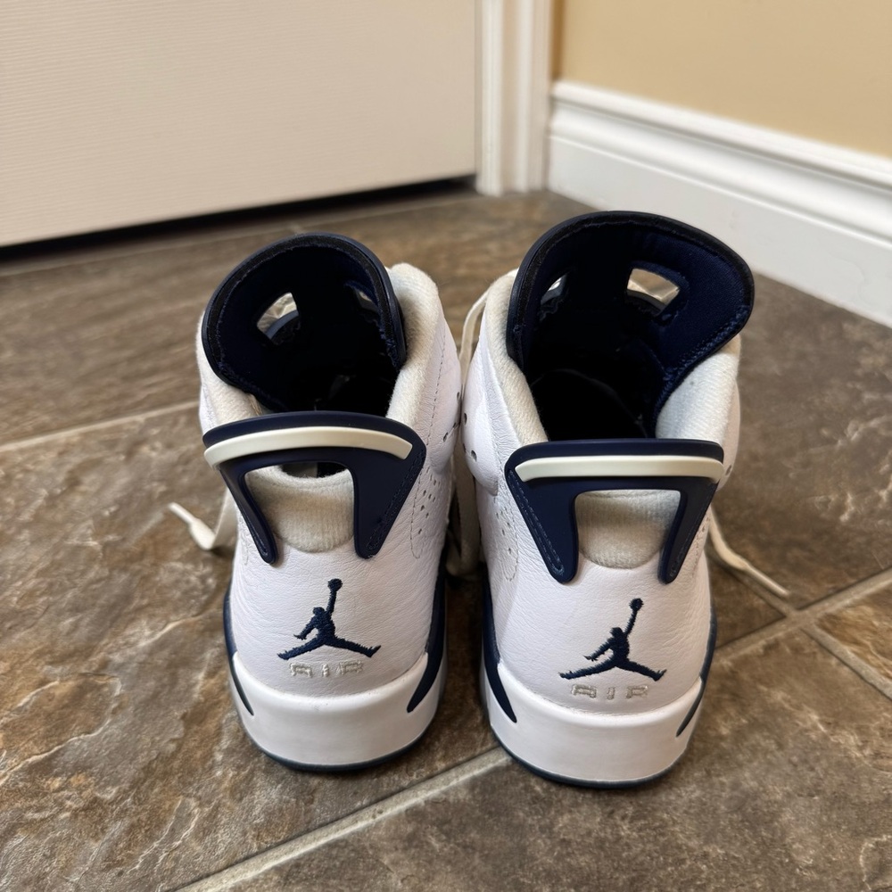 Air Jordan 6 Retro GS White Midnight Navy 4.5 Women - Picture 6 of 12